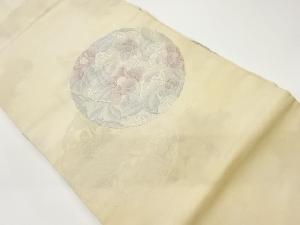 丸文に椿模様織出し名古屋帯